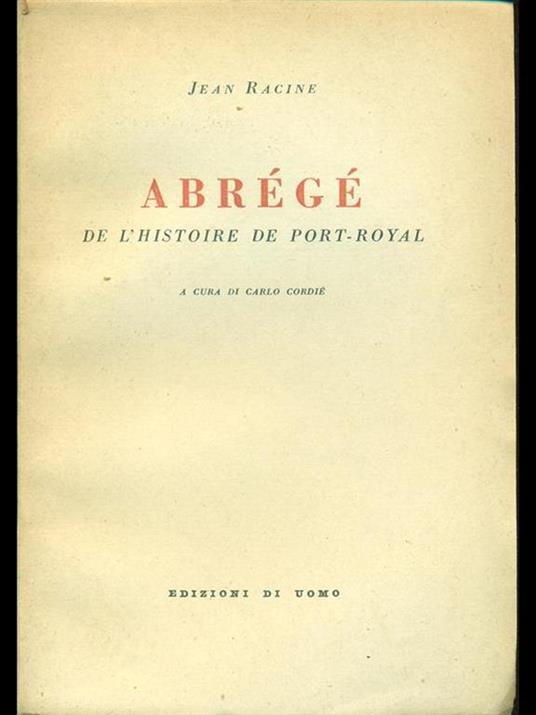 Abrégé - Jean Racine - copertina