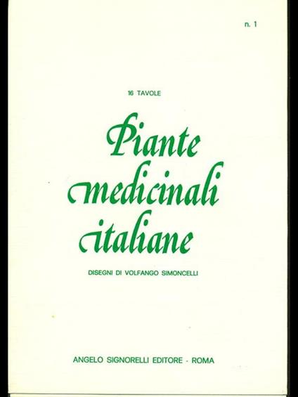 Piante medicinali italiane 16 tavole n.1-2-3-4 - Volfango Simoncelli - copertina