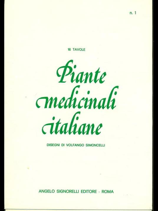 Piante medicinali italiane 16 tavole n.1-2-3-4 - Volfango Simoncelli - copertina