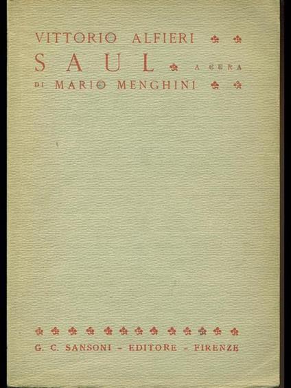 Saul - Vittorio Alfieri - copertina