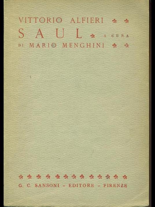 Saul - Vittorio Alfieri - copertina