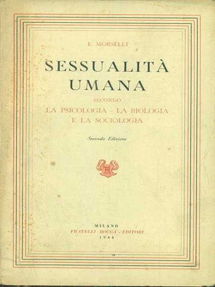 Sessualità umana - Emilio Morselli - copertina