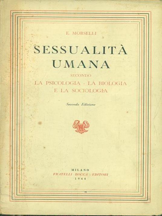 Sessualità umana - Emilio Morselli - copertina