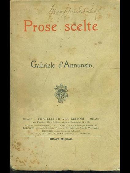 Prose scelte - Gabriele D'Annunzio - copertina