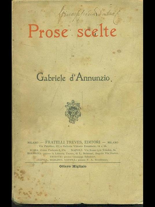 Prose scelte - Gabriele D'Annunzio - copertina