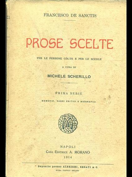 Prose scelte. Prima serie - copertina
