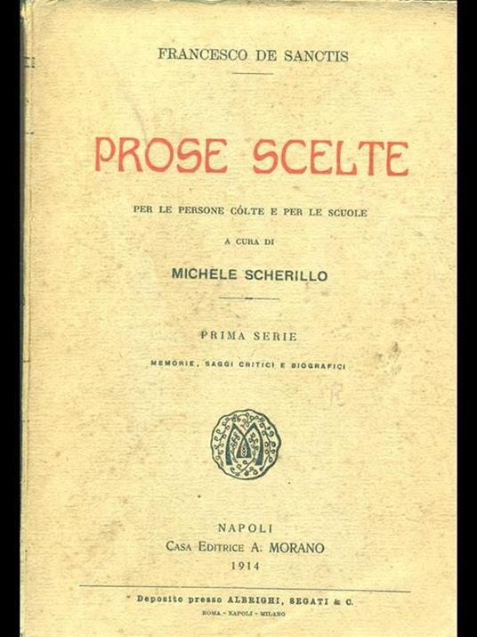 Prose scelte. Prima serie - copertina