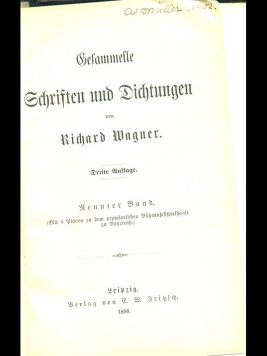 Wagners Werke IX - Richard Wagner - copertina