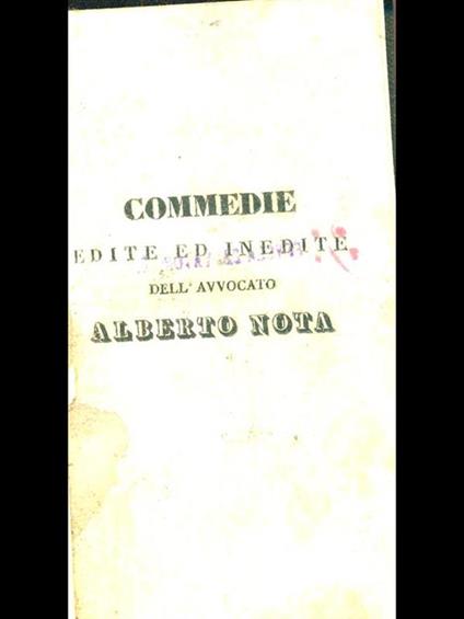 Commedie. Tomo II F-L - Alberto Nota - copertina