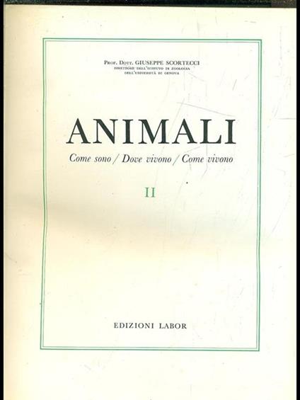 Animali II - Giuseppe Scortecci - copertina