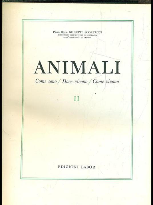 Animali II - Giuseppe Scortecci - copertina