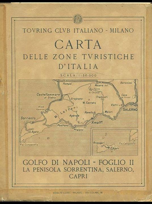 Carta delle zone turistiche d'Italia: golfo di Napoli Foglio II - copertina
