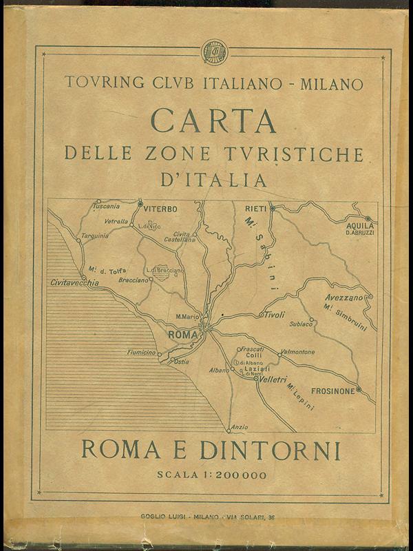 Carta delle zone turistiche d'Italia: Roma e dintorni