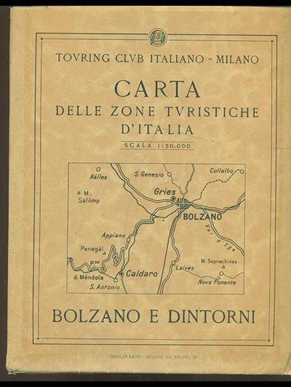 Carta delle zone turistiche d'Italia: Bolzano e dintorni - copertina