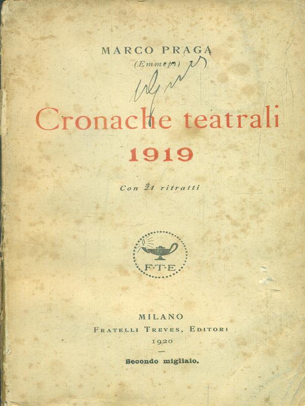 Cronache teatrali 1919