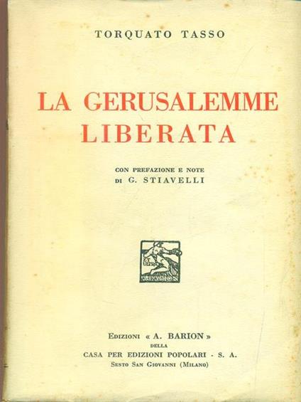 La Gerusalemme liberata - Torquato Tasso - copertina
