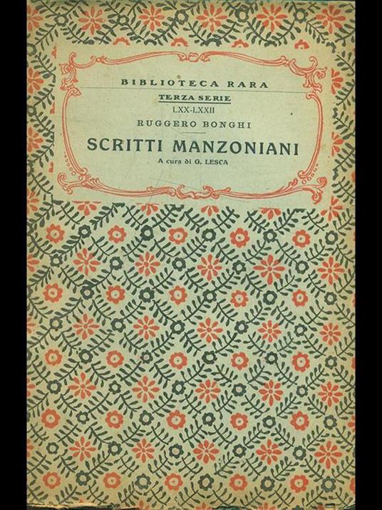 Scritti manzoniani - Ruggero Bonghi - copertina
