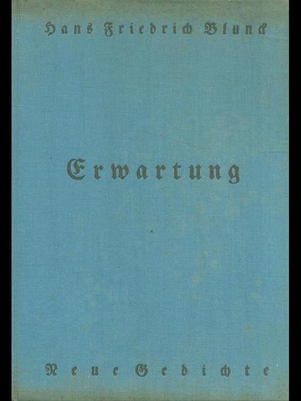 Ermartung - Hans Friedrich - copertina