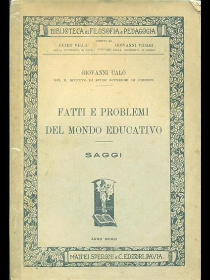 Fatti e problemi del mondo educativo- saggi - copertina