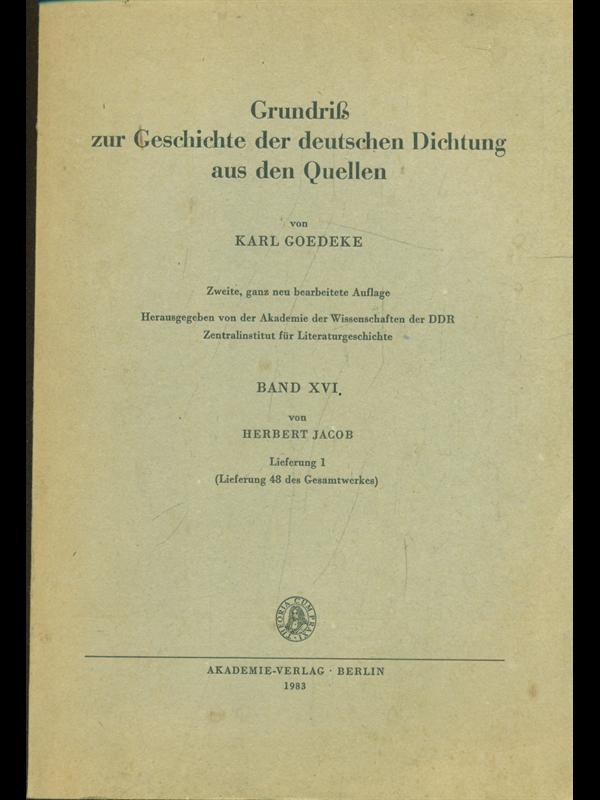 Grundrib zur geschichte der deutschen dichtungaus den quellen I