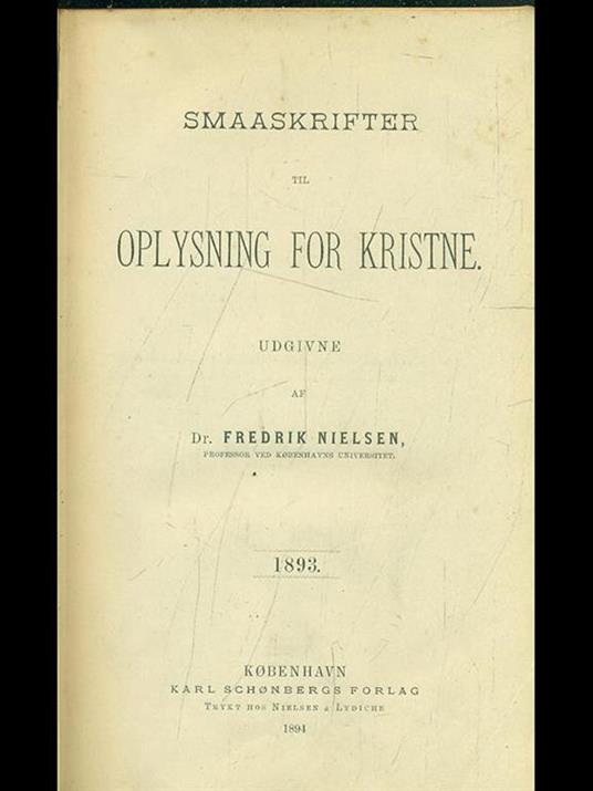 Smaaskrifer til oplysning for Kristne - copertina