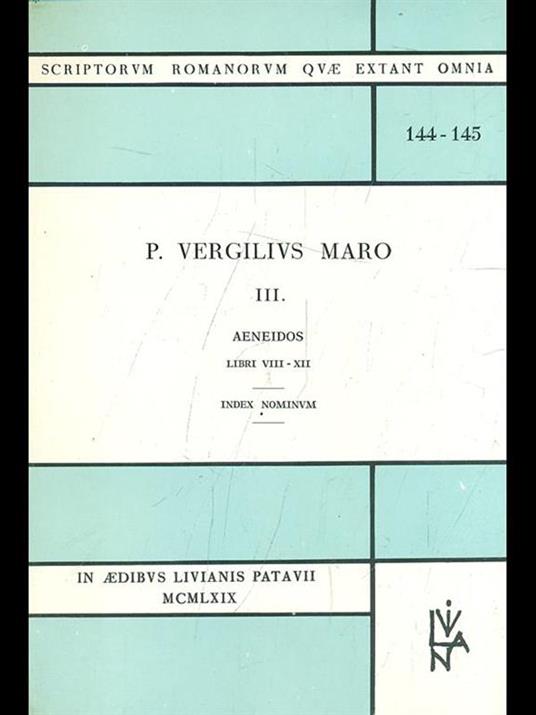 Aeneidos libri VIII-XII - Publio Virgilio Marone - copertina