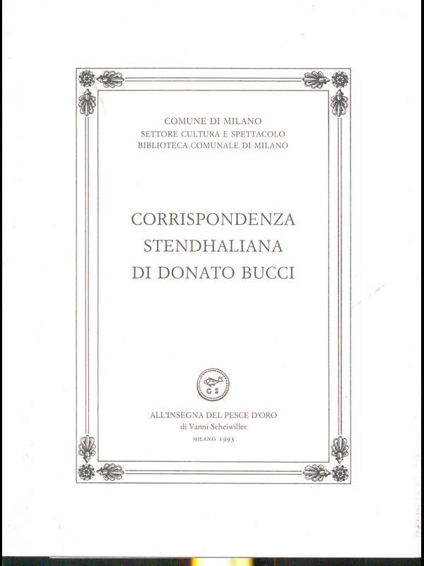 Corrispondenza stendhaliana di Donato Bucci