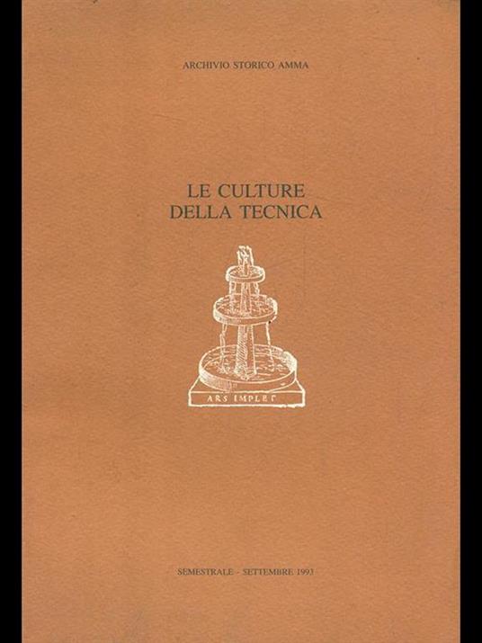 Le culture della tecnica - copertina