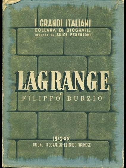 Lagrange - Filippo Burzio - copertina
