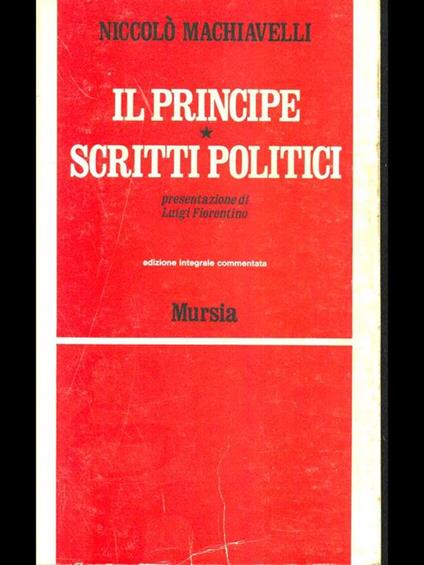 Il Principe -Scritti politici - Niccolò Machiavelli - copertina
