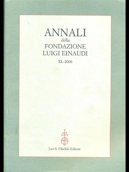 Annali della fondazione luigi einaudi XL-2006 - copertina