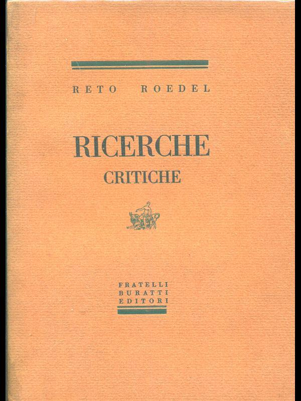 Ricerche critiche