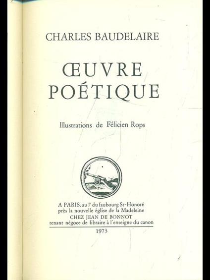 Oeuvre poetique - Charles Baudelaire - copertina