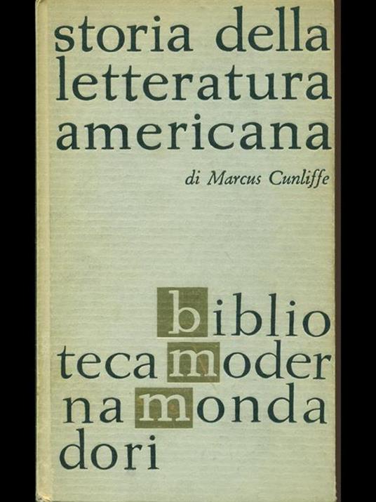 Storia della letteratura americana - Marcus Cunliffe - copertina