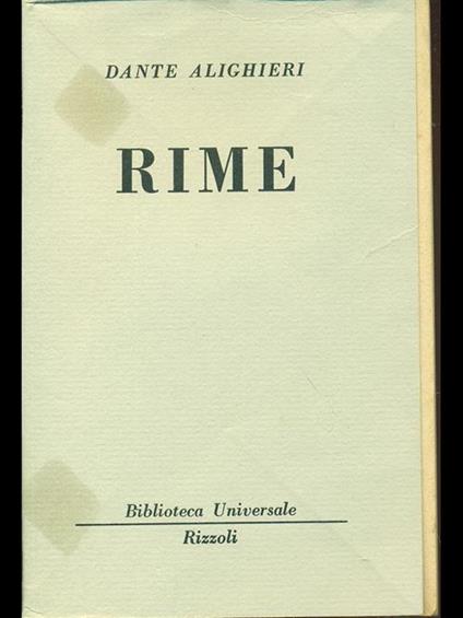Rime - Dante Alighieri - copertina