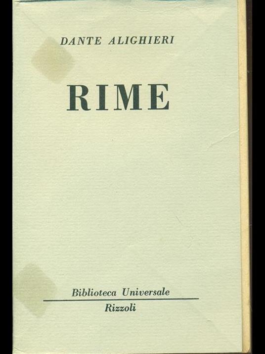 Rime - Dante Alighieri - copertina