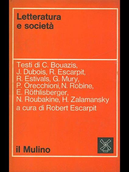 Letteratura e società - copertina