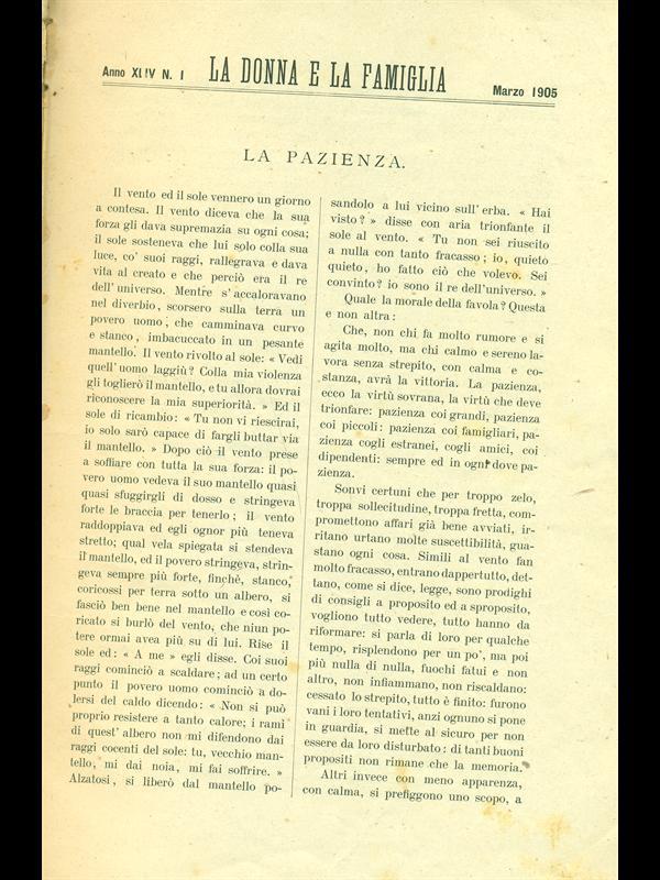 La donna e la famiglia 1905-1906