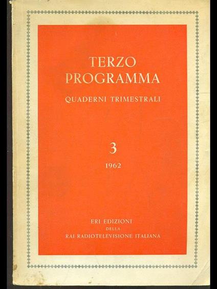 Terzo programma 1962 - copertina