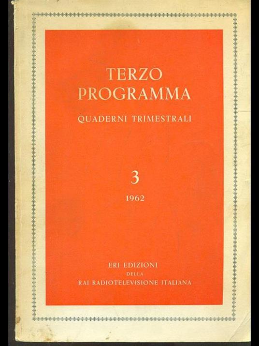 Terzo programma 1962 - copertina