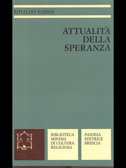 Attualità della speranza - Rinaldo Fabris - copertina