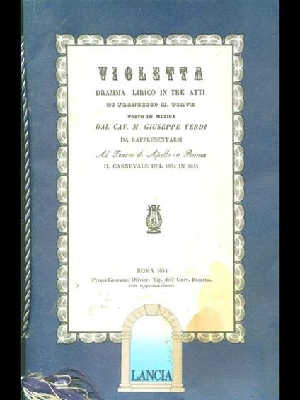 Violetta dramma lirico in tre atti. Teatro regio torino - copertina