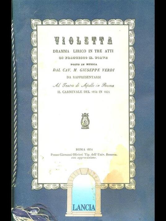 Violetta dramma lirico in tre atti. Teatro regio torino - copertina