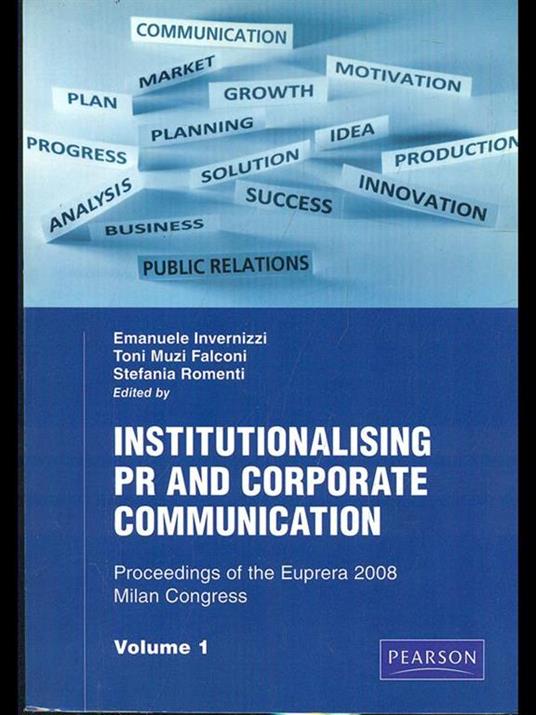 Institutionalising PR and corporate communication - communication - copertina