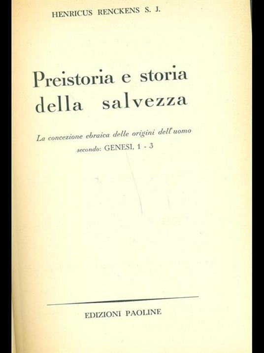 Preistoria e storia della salvezza - copertina