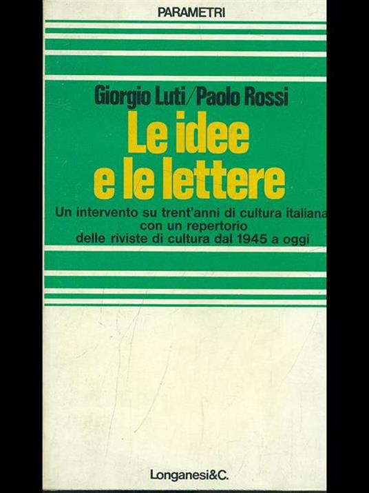 Le idee e le lettere - copertina