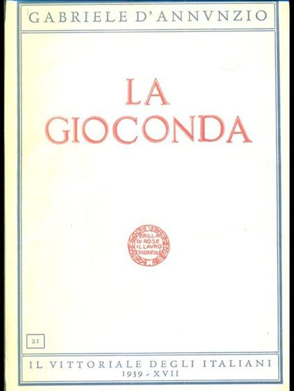 La gioconda - Gabriele D'Annunzio - copertina