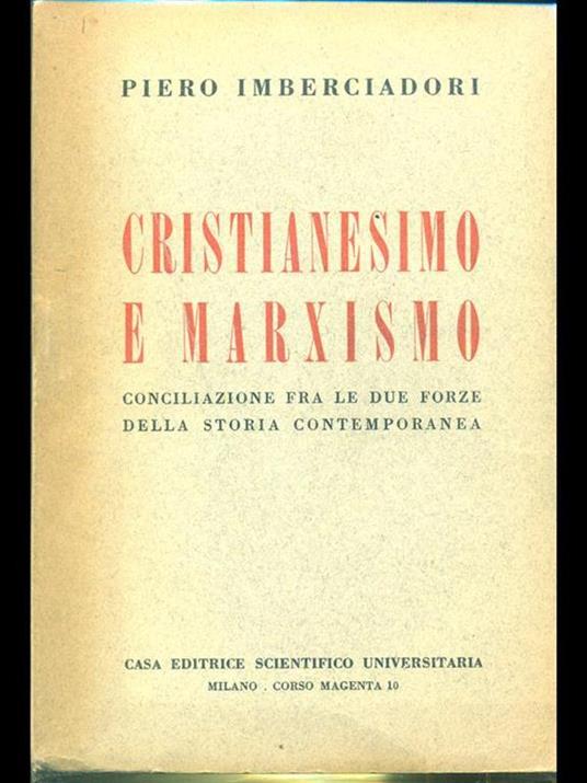 Cristianesimo e marxismo - Piero Imberciadori - copertina