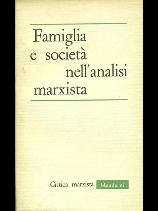 Famiglia e società nell'analisi marxista 1 - copertina