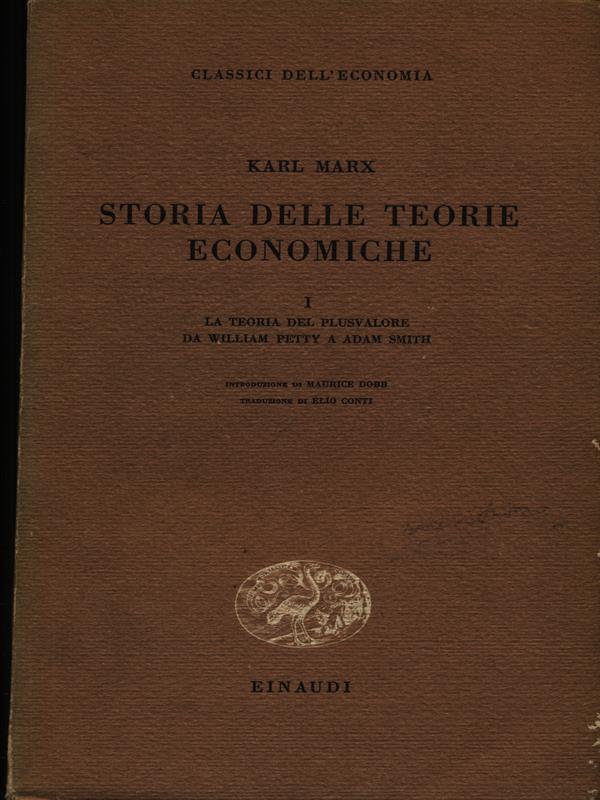 Storia delle teorie economiche Vol 1